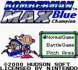 Bomberman Max - Blue Champion (USA) Title Screen